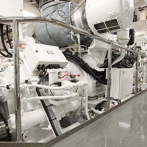 Kern des Schiffsantriebs: Das Getriebe. Ein ähnliches Modell war auf der Hannover Messe 2015 zu sehen, um den Besuchern das neuartige Messsystem zu veranschaulichen.