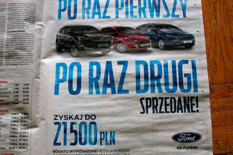 Ford bewirbt seiner Sonderangebote auch in der Tagespresse. (Trzionka)