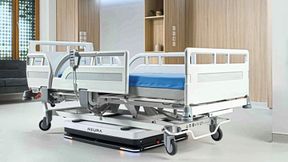 Hospital Robotics: Neura Robotics' autonomous healthcare platform is designed to independently transport empty hospital beds between wards and floors. (Image:Neura Robotics)