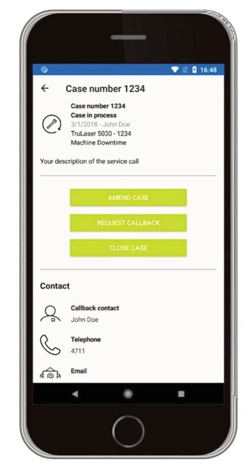 So einfach, so effizient – die Service App von Trumpf.(Bild:  Trumpf)
