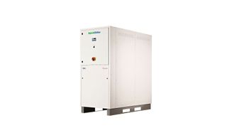 Der neue Hybrid Chiller kombiniert Riedel zwei Verfahren in einem einzigen Gerät
miteinander: Effiziente Kühlung durch Abwärmenutzung dank Adsorptionskälte einerseits –
und präzise Kühlung dank Kompressionskälte andererseits. (Riedel)