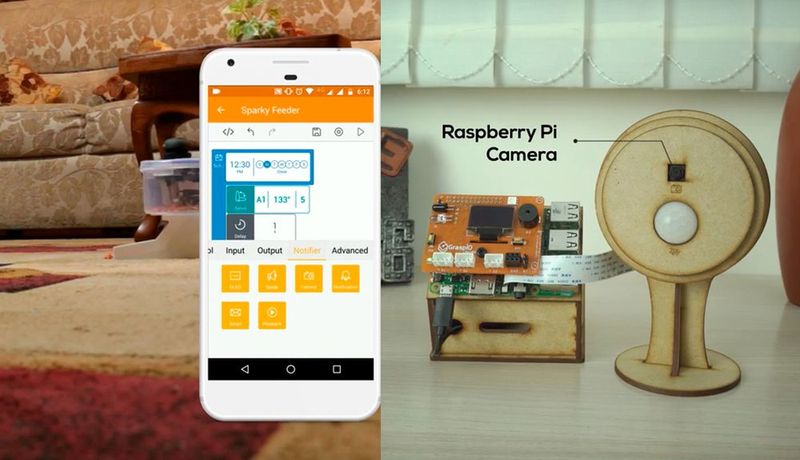 GraspIO Cloudio: Videoaufnahmen mit Raspberry Pi und der PiCamera (versteckt im Standgerät rechts) (Bild: Graspio)