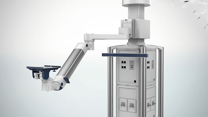 Tragarmsystem von Cim Med: Dank Aluminiumkomponenten ist es leicht zu bewegen. (Bild: Cim Med)