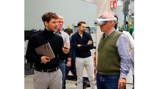 XR-Brille auf, und fertig ist der WAAM-Einrichtungsexperte! Nun, ganz so einfach wird es nicht sein. Aber hier nehmen die Teilnehmer am Abschlusstreffen zum entsprechenden ITEA-Projekt das Forschungsergebnis genau unter die Lupe respektive vor die Augen. (Bild: IAPT)