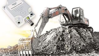 Die neuen Dynamic-Tiltix-Neigungssensoren empfehlen sich für den zuverlässigen Betrieb in Heavy-Duty-Applikationen wie beispielsweise Bagger. (Posital)