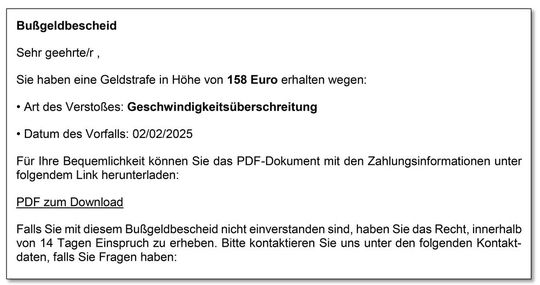 So in etwa lesen sich die betrügerischen Zahlungsaufforderungen, die zurzeit im Netz kursieren. (Bild:  KBA)