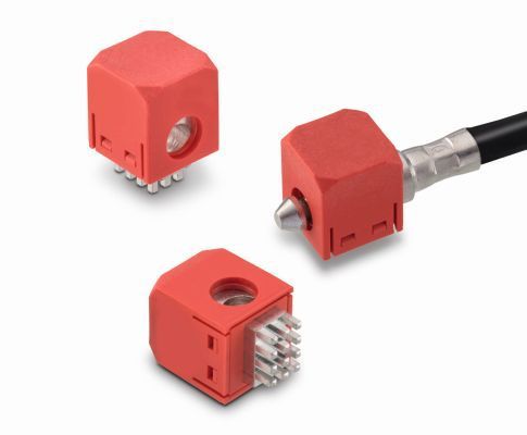 Bild 1: REDCUBE PLUG ist ein schraubenloser Hochstromkontakt für Applikationen, die mehrfach angeschlossen und wieder getrennt werden müssen, und für die Montage an schwer zugänglichen Stellen.  (Bild:Würth Elektronik eiSos)