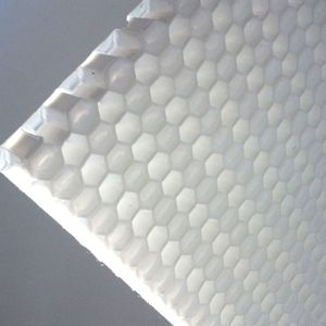 Wabenkern aus Polypropylen	Als Wabenkernmaterial ist Polypropylen unempfindlich gegen Freuchtigkeit und mechanisch deutlich belastbarer als Papier. Sandwichplatten mit Wabenkern aus Polypropylen nehmen es auch mit Vollspanplatten auf.