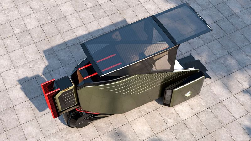 Das Vehikel sieht aus wie ein Flugzeug-Sitz der Business Class, den Lexus in ein Schmalspurfahrzeug gezwängt hat. (Bild: Lexus)