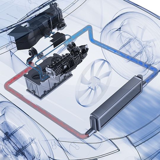 Mahle-Konzept: 30 Grad weniger Temperatur bringen vier kW mehr Leistung.(Foto:  Mahle)