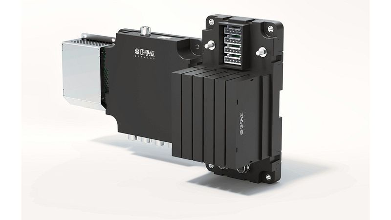 SSPC (Solid State Power Control) von E-T-A und NewTec zur intelligenten Stromverteilung in Zügen.(Bild:  E-T-A)