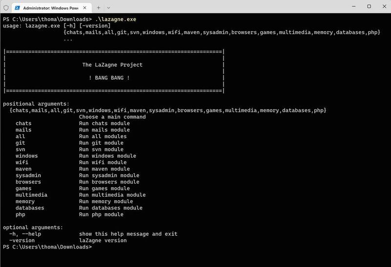 LaZange kann in der Befehlszeile von Windows und im Linux-Terminal nach Kennwörtern auf PCs suchen, mit denen Hacker wiederum Angriffe auf Netzwerke starten. (Bild: Joos / AlessandroZ)
