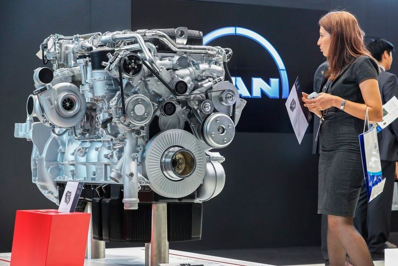 Der Stand von Man Truck & Bus AG – Engines & Components. (Messe Berlin)