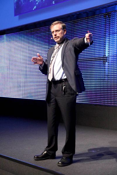 Prof. Dr. Gunter Dueck, IBM Global Technology Services, bei seiner Gast-Keynote (Archiv: Vogel Business Media)