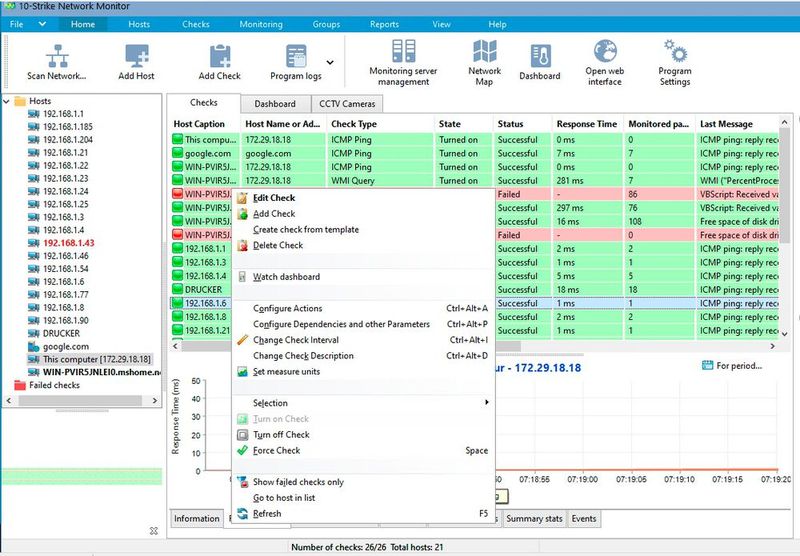 10-Strike Network Monitor überwacht die gefundenen Geräte im Netzwerk. (Bild: Joos - 10-Strike Software)