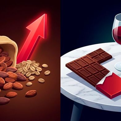 Während die Importkosten für Rohwaren wie Kakao und Kaffee explodierten, konnten Hersteller diese Belastungen durch Preiserhöhungen bei veredelten Exportgütern wie Schokolade und Käse kompensieren. (Bild: Gemini 3 Pro Image / KI-generiert)