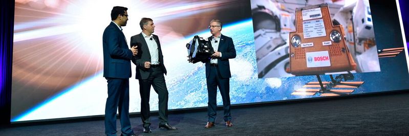 Im Rahmen der Bosch-Pressekonferenz auf der CES 2020 wurden diverse Messehighlights vorgestellt.(Bild:  ELITE Photography Group)