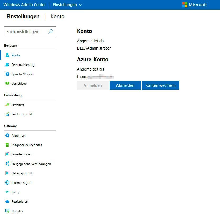 Windows Admin Center Version 2211 mit Arc und Azure Hybrid Center