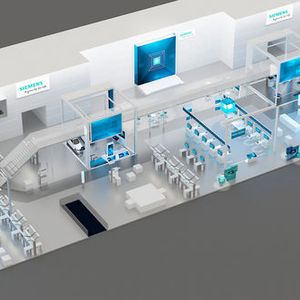 Unter dem Motto "Ingenuity for life – Driving the Digital Enterprise" bietet Siemens auf der Hannover Messe 2016 auf 3.500 m² einen Überblick über das Industrie-Portfolio.(Bild:  Siemens)