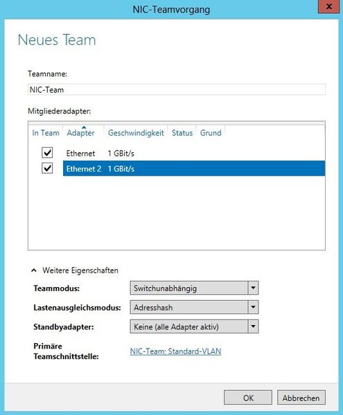 Abbildung 4: NIC-Teams in Windows Server 2012 R2 lassen sich ebenfalls an VLANs anbinden. (Bild: Joos)