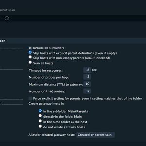 Abbildung 3: Der Parent-Scan findet Beziehungen heraus und legt benötigte Hosts selbst an.(Bild:  Lang | Checkmk)