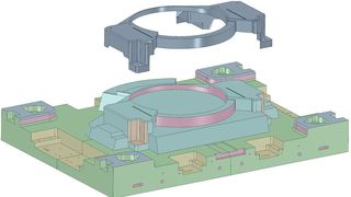 Typische Werkzeugkonstruktion mit feststehender Bauteilgeometrie und beweglicher Form.  (Bild: Lino)