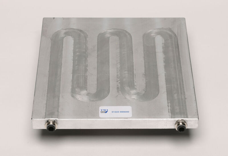 Figure 1: 10 mm thick AA6082-T6 cold plate processed by CoreFlow