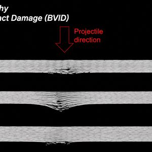 Making invisible damage visible: CT scans from Johanna Buschmann’s award-winning work show the extent of internal damage following an impact. Clearly visible: The 3D CFRP preforms LTL10 and AIXY04 suffered significantly less damage than the 2D laminate REF04(Image:  DLR)