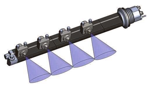 Optimale Abdeckung des Tablettenbettes mit bis zu 15 g/min pro Nano-ABC-Düse (Düsen Schlick)