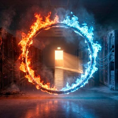 Mehr Rechen-Power braucht mehr Energie, mehr Energie stärkere Kühlung: Wie bringt ein Co-Location-Anbieter das in einem Rechenzentrum unter, das außer Ki noch andere Lasten aufnimmt, und wie  ist dieser Teufelskreis zu durchbechen?  (Bild: Gemini / KI-generiert)