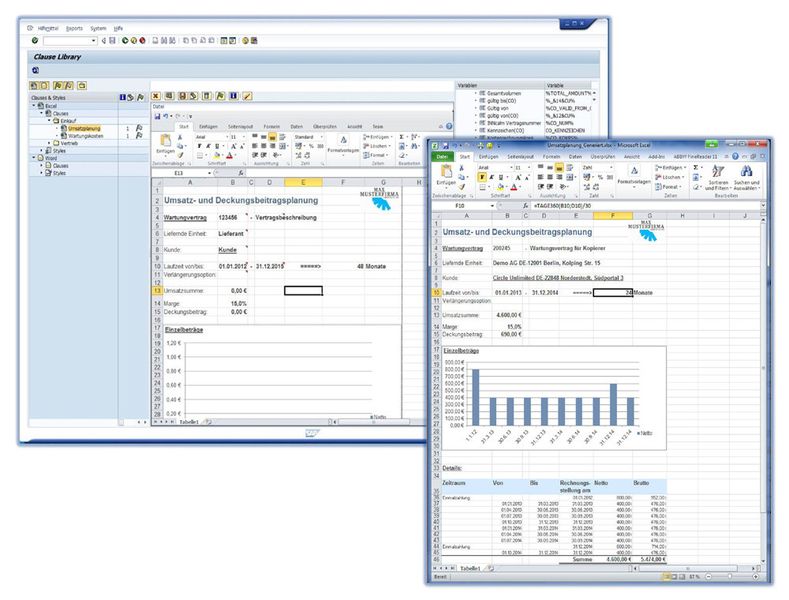 Vertragsmanagement mit dem cuExcel Creator. (Bild: Circle Unlimited)