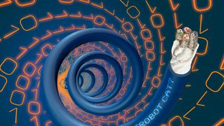 Die Chainflex-Roboterleitung CFROBOT8.052 von Igus ist die erste Leitung speziell für Torsionsbewegungen, die nach dem CAT7-Standard qualifiziert wurde. (Bild: Igus)