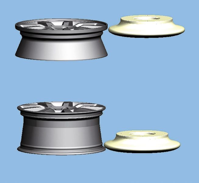 Drückprozess bei der Kalt- und Warmumformung von Aluminiumfelgen. Bild: SSB (Archiv: Vogel Business Media)