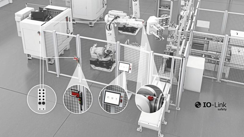 Euchner kombiniert seine bewährten und robusten Sicherheitskomponenten mit den Vorteilen der sicheren Kommunikation über IO-Link Safety.(Bild:  Euchner GmbH + Co. KG)