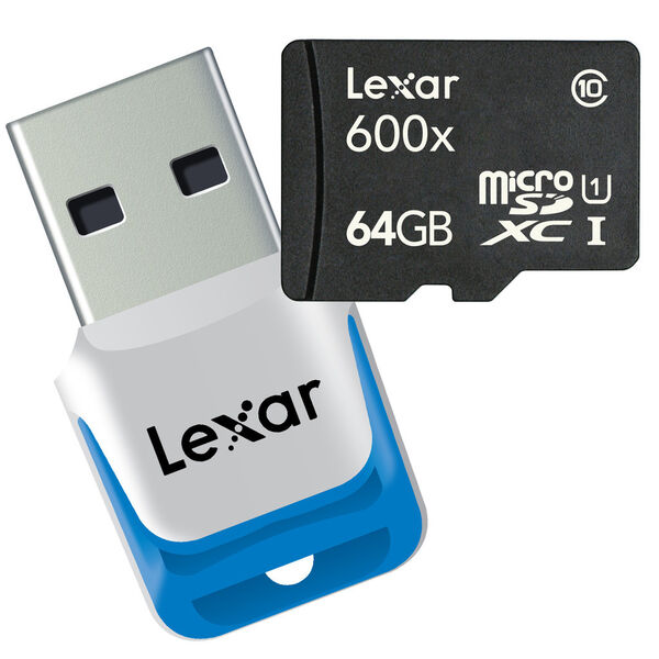 Lexars High-Performance-Micro-SDXC-UHS-I-Karte kommt mit USB-3.0-Kartenlesegerät. (Bild: Lexar)