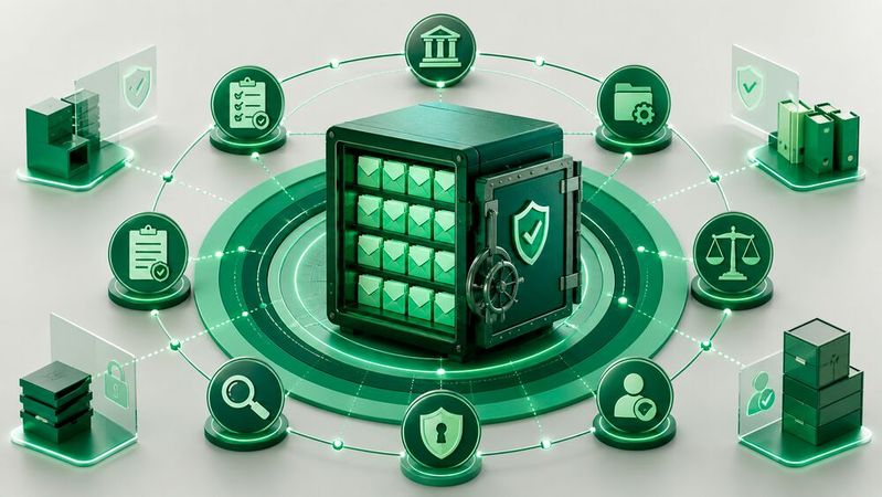 Zur adäquaten Archivierung und Verwaltung ihrer E-Mails benötigen Unternehmen ein Governance-Konzept.(Bild:  KI-generiert)