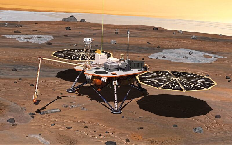 Die Sonde Phoenix landete am 25. Mai 2008 auf dem Mars. Auch die Präzisionsantriebe von Maxon waren wieder mit an Bord, genauer gesagt neun bürstenbehaftete DC-Motoren des Typs RE 25 mit speziellen Kugellagern, die für die Ausrichtung der Solar­panels und des Roboterarms zuständig waren. (NASA/JPL)