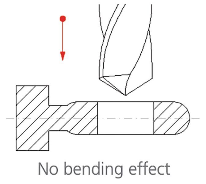 Die «CrazyDrill Titan TK / TN» sind mit einer speziell ausgelegten Kernausspitzung versehen. In Kombination mit einer auf Titanwerkstoffe abgestimmten Schneidengeometrie konnten die Axialkräfte deutlich reduziert werden. Das Ergebnis ist eine Axialkraftreduzierung von 25 Prozent bis 45 Prozent im Vergleich zu Wettbewerbsprodukten. (Bild: Mikron Tool)
