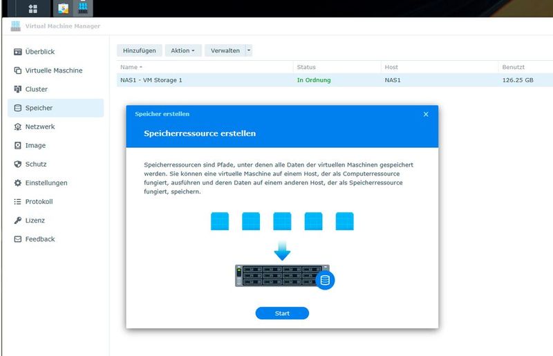 Verwalten von Speicherressourcen für VMs auf einem Synology-NAS. (Bild: Joos)