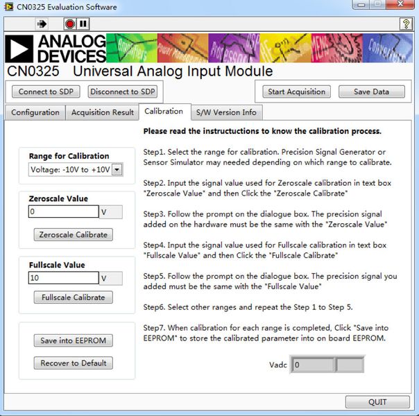 Bild 21: Kalibrierungsseite (Bild: Analog Devices)