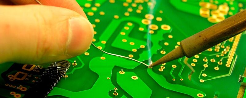 Zinn ist ein wichtiges Grundmaterial in vielen Bereichen der Elektronik – etwa zum Verlöten elektronischer Bauelemente auf einer Platine.