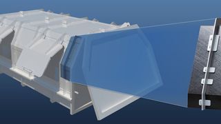 Anti-Vermüllung: Konstruktives Konzept einer leichten Aufbaustruktur für einen Behälter eines kommunalen Müllsammlers in Mischbauweise auf Basis von Aluminiumprofilen und GFK-Platten. (EBF / IWS)