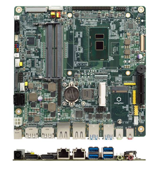 INDUSTRIAL THIN MINI-ITX -Highest Performance Thin Mini-ITX board -6th Generation Intel® Core™ Mobile SoC U-Processors -Improved Graphics Performance with HD500 Series -Wide Range Power Input 12-24 Volt -congatec embedded Bios and Board Controller Features (Bild: Congatec AG)