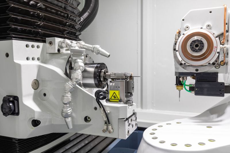 Der Arbeitsraum einer Micro-X Ultra von Anca. Die Maschine ist eine speziell entwickelte Plattform für die Hersteller von Mikrowerkzeugen, weil sie die Herausforderungen der Branche zu meinstern versteht. Anca werde auf der Grindinghub dazu eindrucksvolle Schleifergebnisse präsentieren. (Bild: Anca)