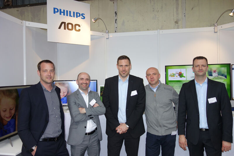 Philips, AOC, MMD, das Team vertritt jede Marke: (v. l.) Sebastian Niehues, Jens Winter, Lars Michelsen, Martin Kostorz, Konstantin Flabouriaris (Bild: IT-BUSINESS)