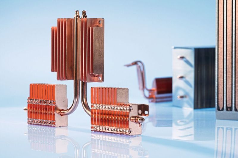 Heatpipes kommen dort zum Einsatz, wo der Einbauraum für eine direkte Kühlkörperanbringung zu klein ist. (CTX Thermal Solutions)