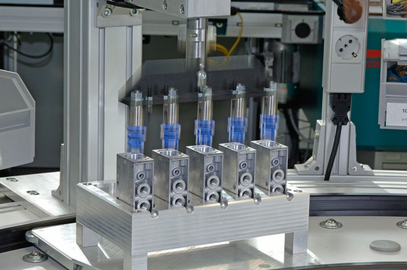 Bild 1: Zu sehen ist ein manuelles Montagesystem, das flexibel verkettet ist. (Bild: Fraunhofer-IAO)