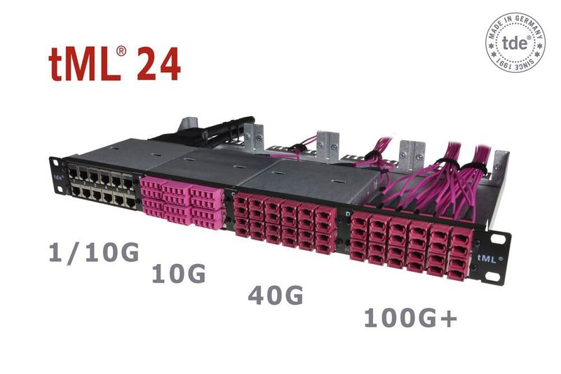 Das TML-24-System ermöglicht eine schnelle Migration zu höheren Übertragungsraten von 1 GbE bis 100 GbE und höher. (TDE)