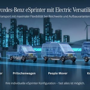 Auch für Nutzfahrzeuge werden flexible E-Plattformen entwickelt. Mercedes will mit der Electric Versatility Platform den eSprinter modernisieren.(Bild:  © Mercedes-Benz AG)