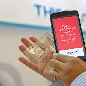 Temperature Sensor Smart Labels von Thinfilm können die Kühlkette über den Zeitraum von etwa einer Woche überwachen.